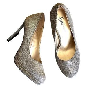 Fiona Night Sparkle Silver and Gold  Pumps Heels Stilettos, Sz 8